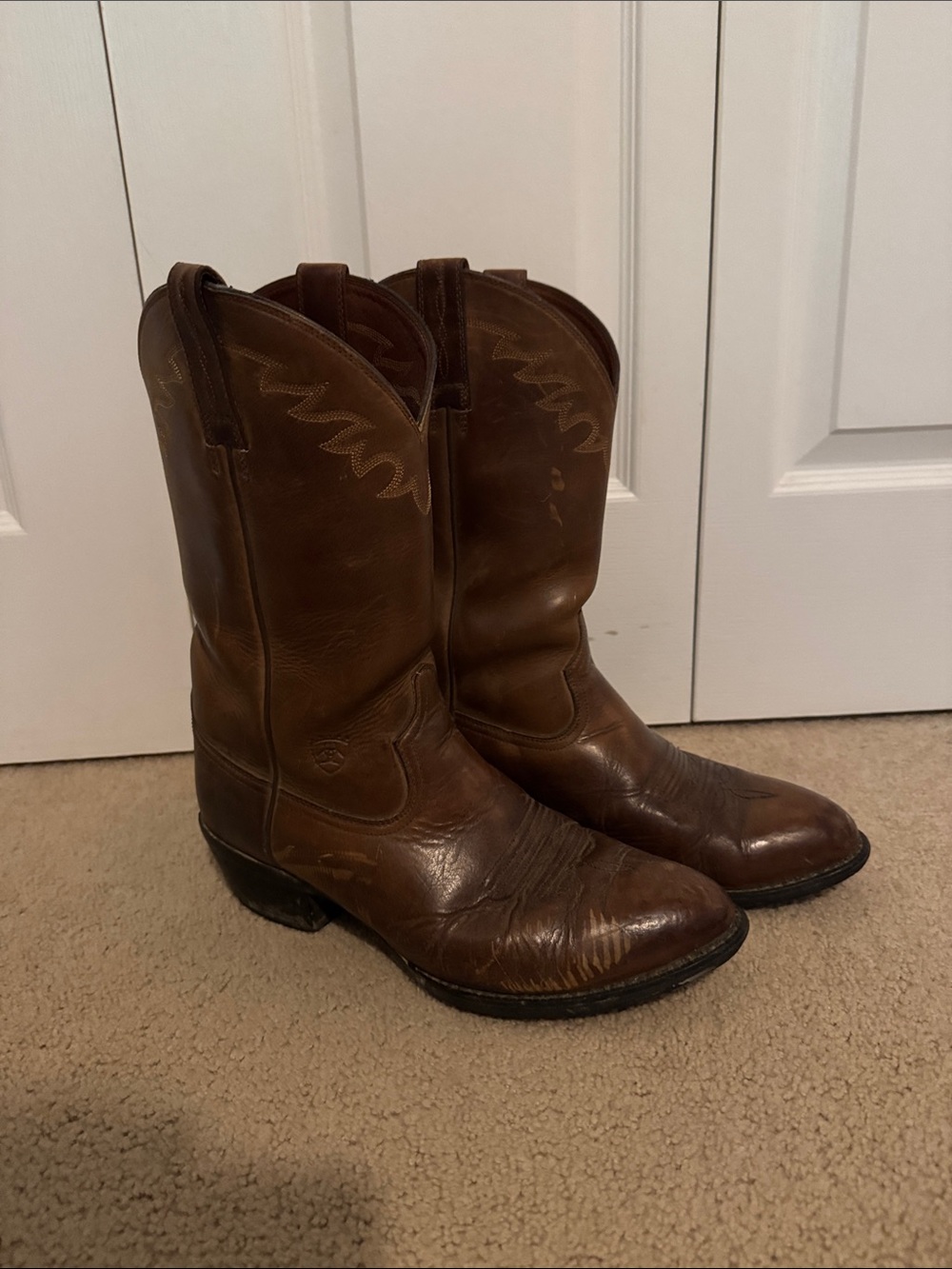 Ariat Men's 11.5D Brown Leather Western Cowboy Boots